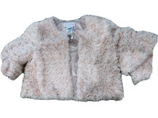 bonnie jean pink faux fur rosette shrug 6x