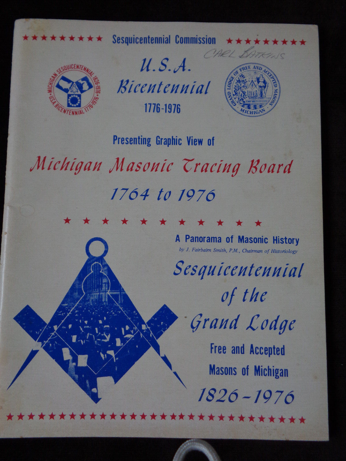 Vtg 1997 Michigan Masonic Tracing Board USA Bicentennial Grand Lodge Booklet