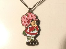 Vintage Strawberry Shortcake Enamel 1980 American Greetings Necklace
