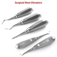 Dental Surgical Root Elevators Set of 5 Flohr Luxation Luxating Elevators Cryer