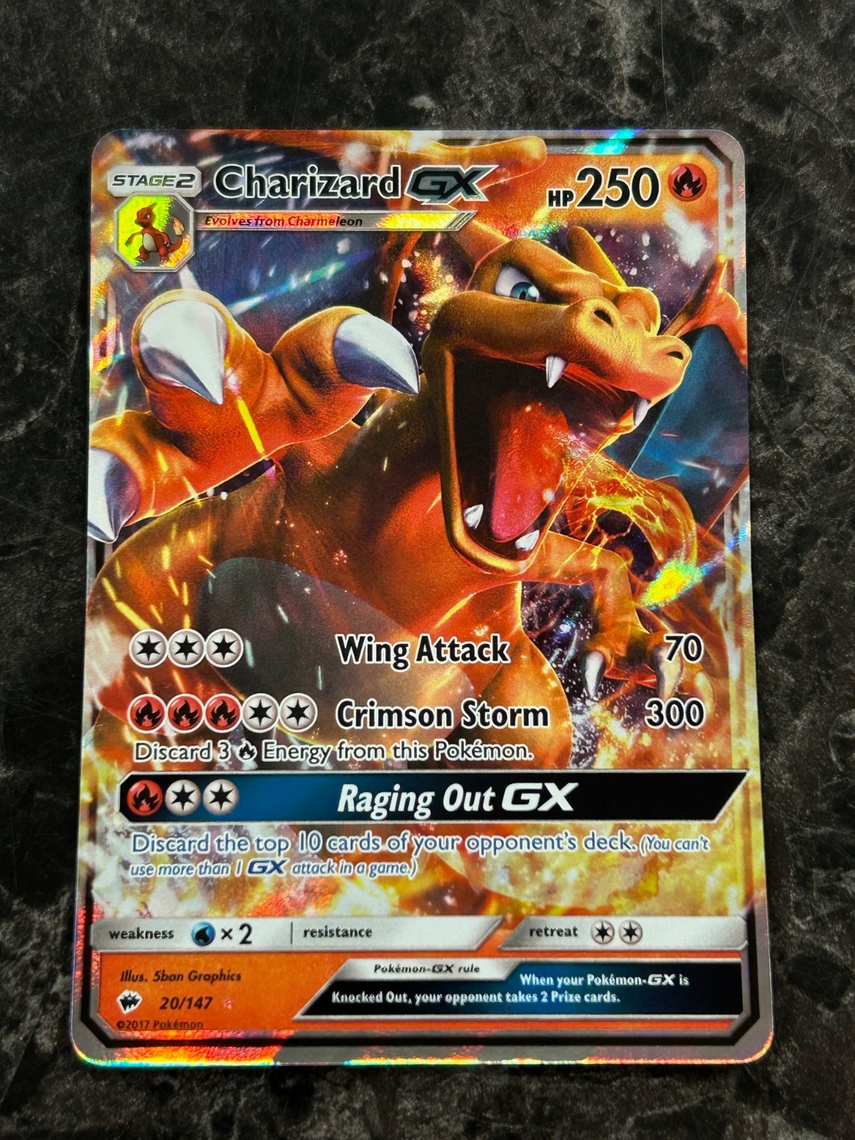 Pokemon Burning Shadows Charizard GX 20/147  Ultra Rare Holo MINT @SC7