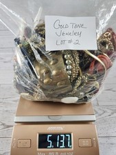 5 Lbs Bulk Craft Jewelry Lot Assorted Junk Repurpose Art Gold Toned