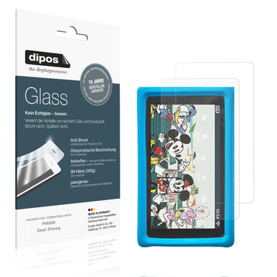 2x Schutzfolie für Pebble Gear Disney matt - Anti-Shock 9H Folie dipos Glass