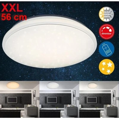 Briloner LED Deckenleuchte 50W 4000 lm 3000- 6000 K Ø 60 cm Sternendekor weiß - Bild 1 von 4