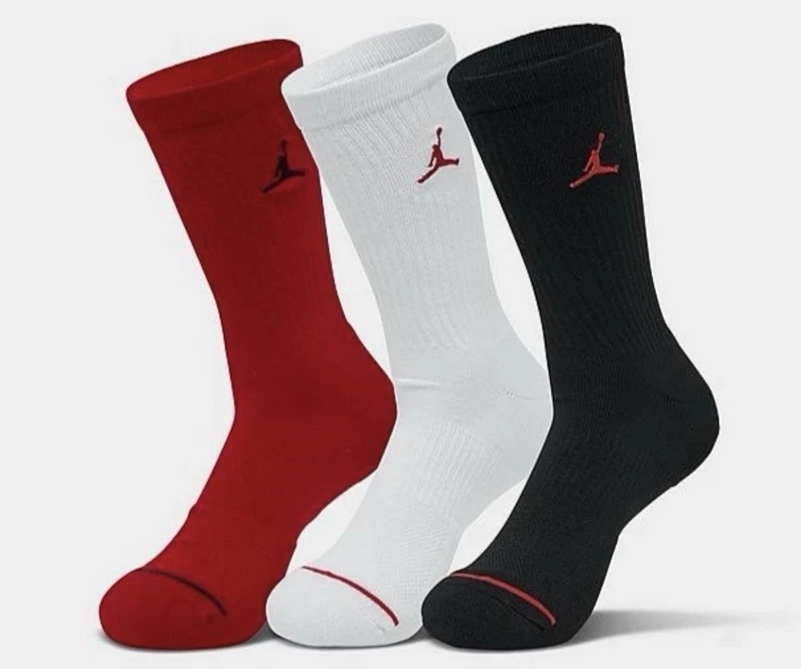 Jordan Everyday Crew Socks - DX9632 918 - MultiColor - 3 Pack - Size: L (8-12)