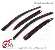Black Tinted Out-Channel Visor Deflector 4pcs For 2003-2008 Toyota Corolla Sedan