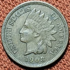 1908 Indian Head Cent 1C Bronze Coin VF/XF Nice Coin