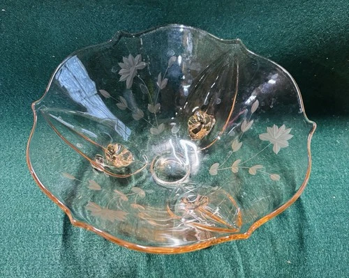 Vintage Pink Depression Glass Bowl