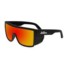 Million Vision Z87 Safety Sunglasses Black Frame Red Orange Mirrored Lens