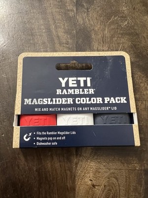 Yeti Rambler MAGSLIDER Color Pack 3 Magnets For Lids Red White & Blue Brand New
