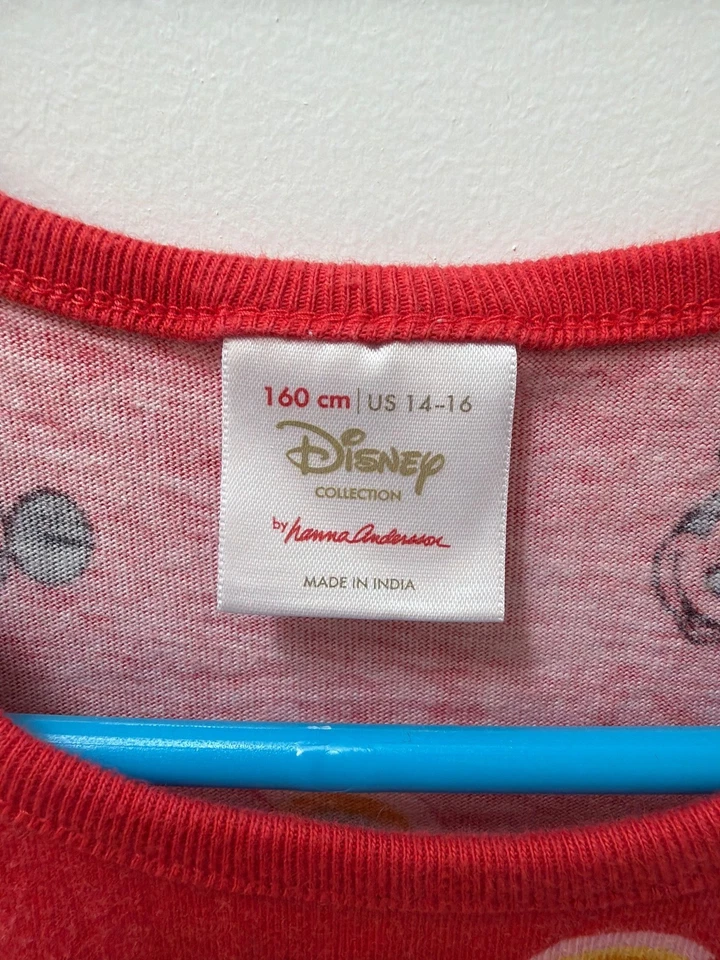 Disney Hanna Andersson Girls Red Mickey Mouse & Rainbow Dress W/ Pockets Size L - Image 4 of 4