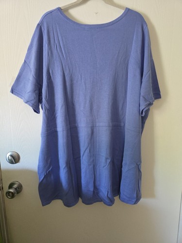 NUOVO ISAAC MIZRAHI LIVE 3X maglione scollo a V spacco tunica top blu pervinca nuovo - Foto 5 di 7