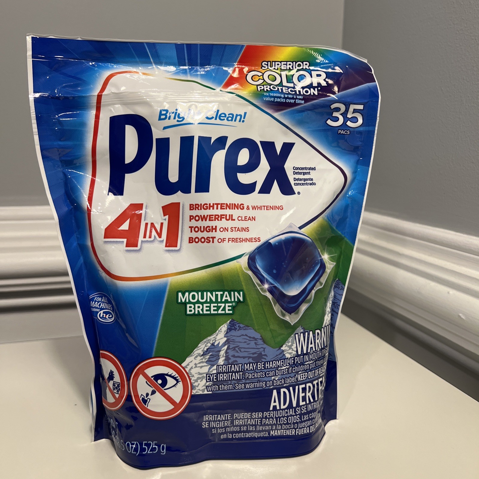 Laundry Detergent, Mountain Breeze, 35Pacs  1.15 Lb One Pack Of Purex 4-in-1
