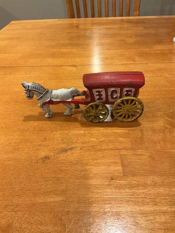 Cast Iron Ice Cart and Horse