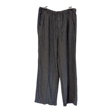 Gap Womens Blue Linen Blend Wide Leg Drawstring Pants Size S GP012714