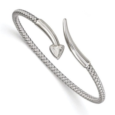 Sterlingsilber rhodiniert flexibler Armreif Armband 7,25'' 12,49 gm
