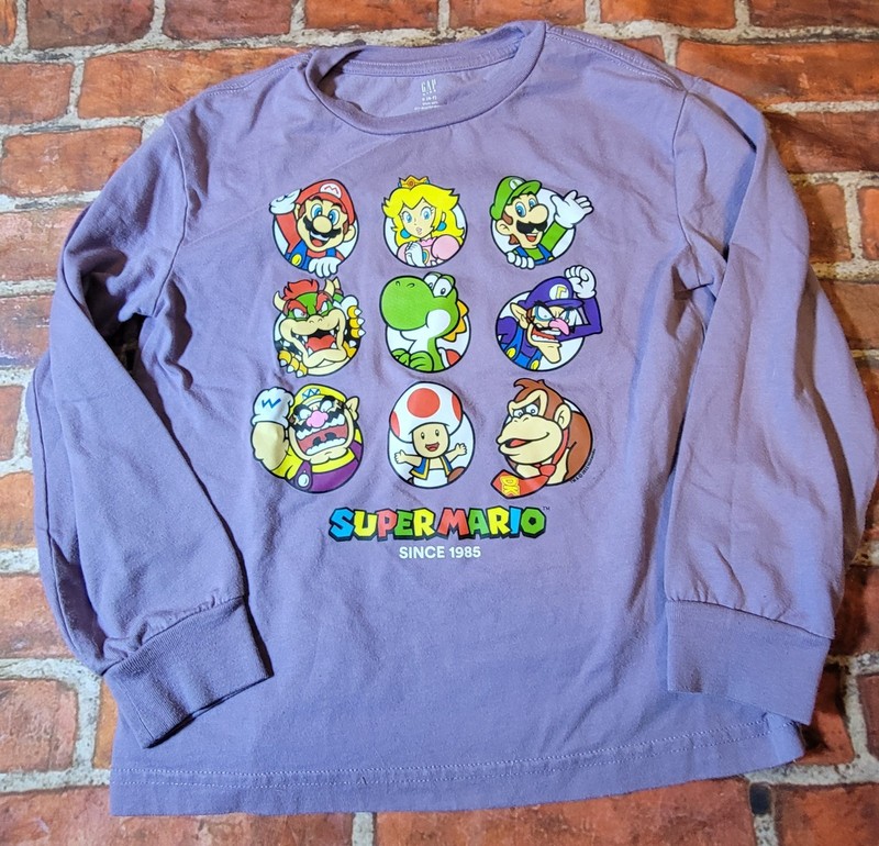 Gap Kids Girls Purple Super Mario Shirt Sz 6/7 6 7