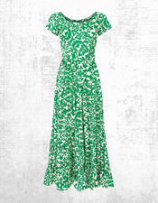 Womens Joe Browns Short Sleeve Cotton Tabitha Cotton Maxi Dress Green