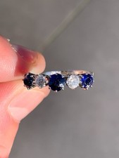 18ct gold diamond natural sapphire 5 stone ring antique 3 grams