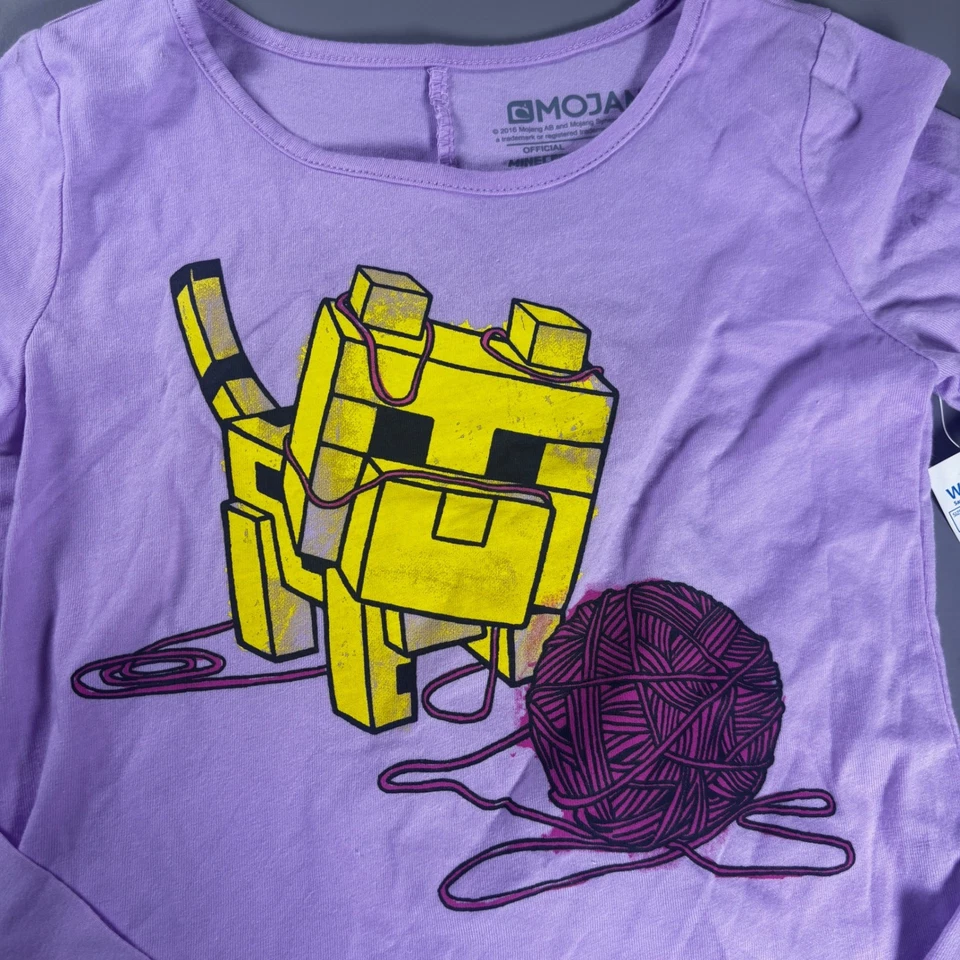 Camisa Minecraft Cat Yarn Niñas Manga Larga Púrpura XS (4/5) Mojang Jinx 2016 Foto 3 de 4