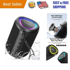 Ultra-Portable Waterproof Bluetooth Speaker with LED Lights and 15-Hour Playtime