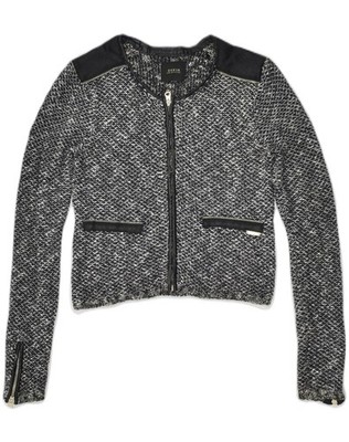 GUESS Damen Los Angeles Crop Blazer Jacke UK 4 XS Schwarz Polyester AQ08