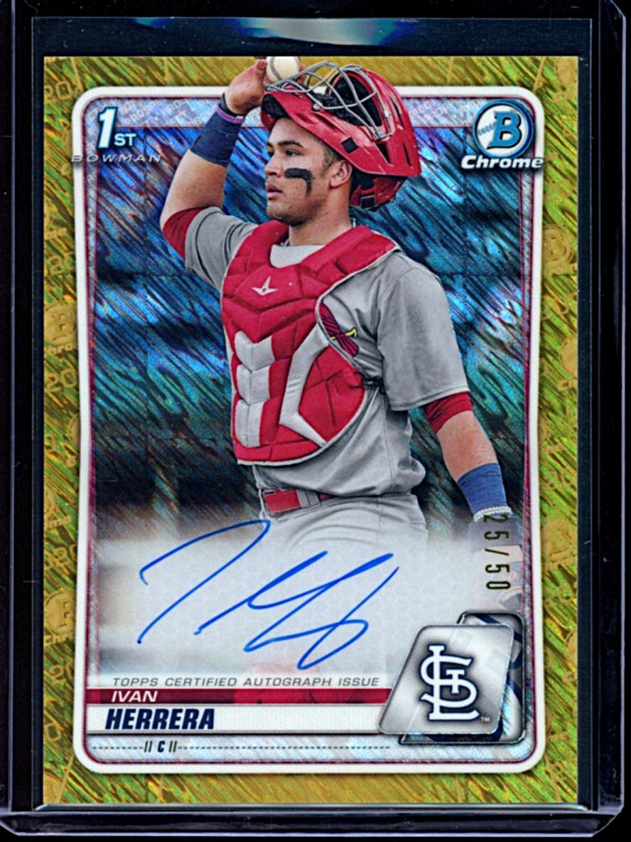 2020 Bowman Chrome Ivan Herrera Gold Shimmer Refractor Auto #25/50