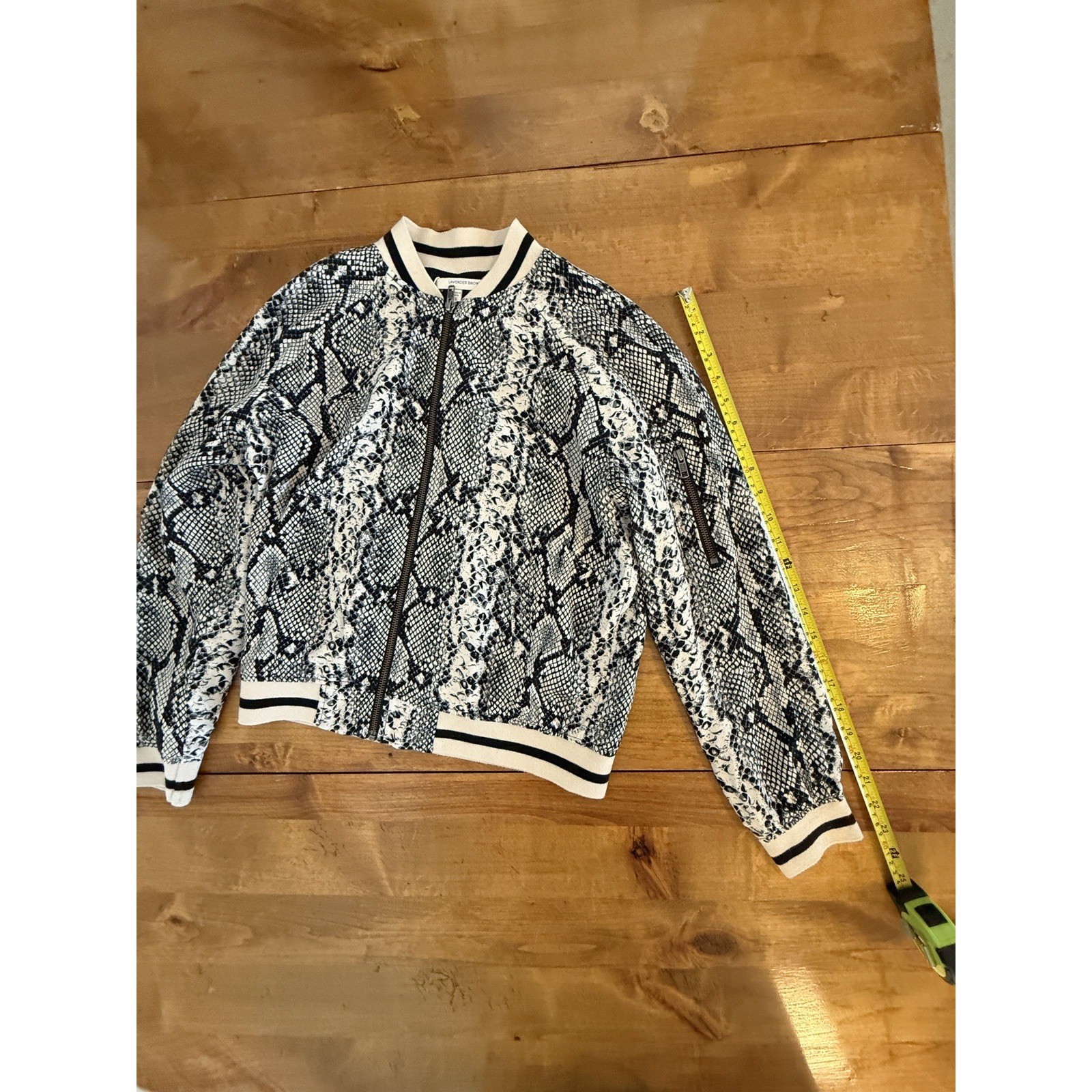 LAVENDER BROWN Small Python Snake Print Bomber Ja… - image 10