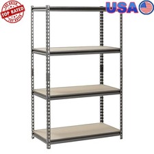 4-Shelf Steel Freestanding Storage Shelving Unit Adjustable Heavy Duty Organizer