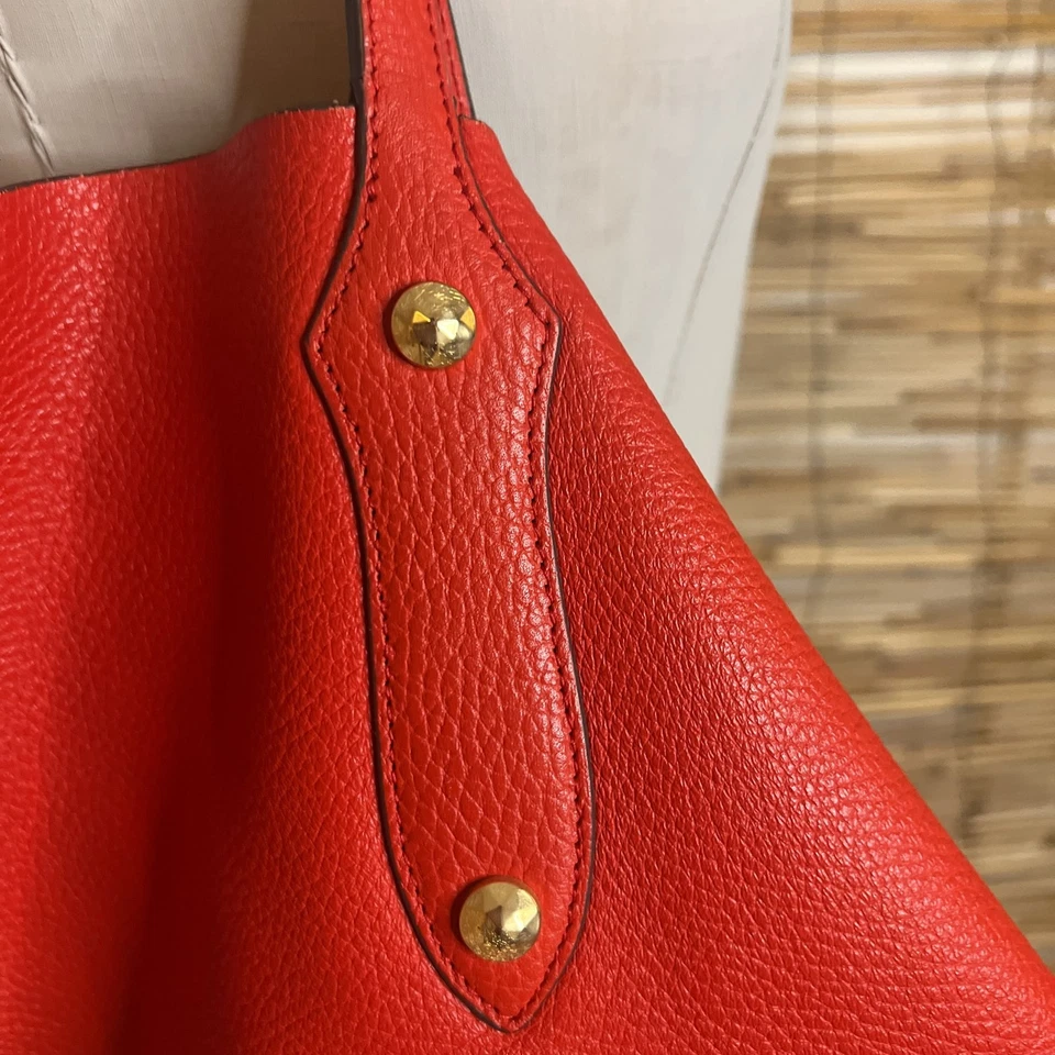 Bolsa tote Annabel Ingall grande couro pebbled macio vermelha - Imagem 2 de 4