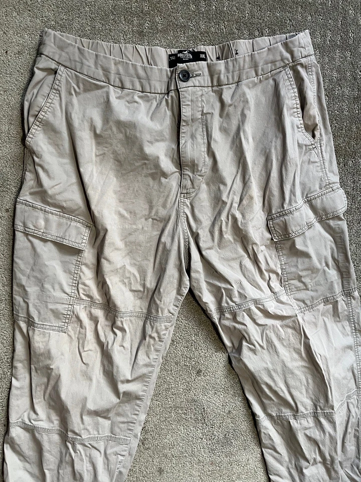 Мешковатые мужские брюки-карго Hollister серые без застежек размер XXL - Изображение 2 из 4