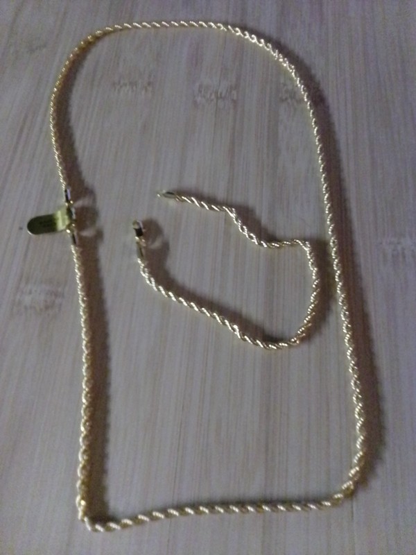 14k  gold rope chain 24 inch and bracelet