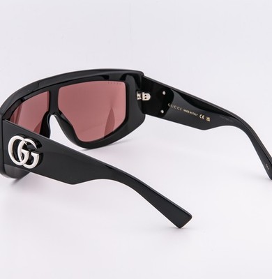 GUCCI GG1950S Black Red 1950 GG Logo Oversized Geometric Mask