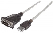 Manhattan 1.8m, USB/Serial USB DB9 Silver cable interface/gender adapter - 15...