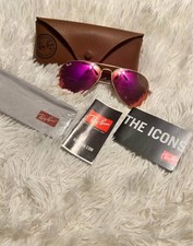 Hot Pink Ray Ban Sunglasses Aviator. Gold rim