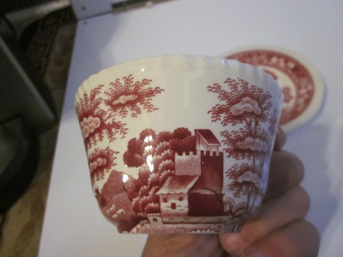 Vintage Copeland Spode PINK Tower Scene TEA CUP AND SAUCER - Picture 3 of 5