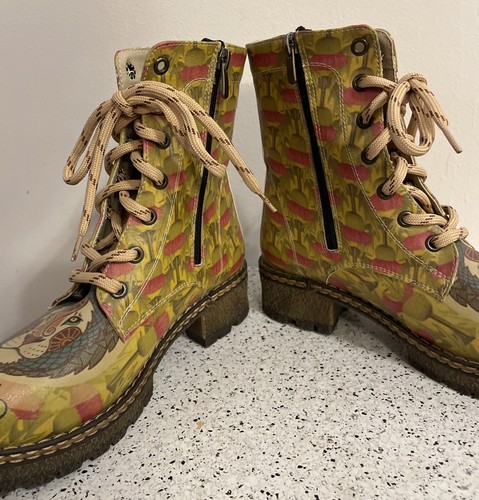 Goby Women's Multi-Colored Stay Wild Combat Boots Size 37EU/6.5US - Picture 3 of 7