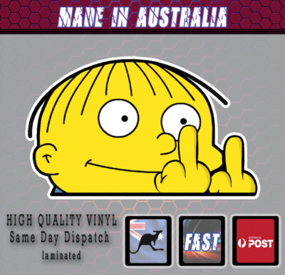Ralph style PEEKING peeping Sticker Simpsons Print sticker Laminated ...