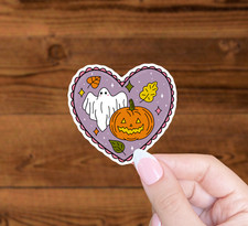 halloween vinyl sticker / spooky cute laptop sticker / ghost, pumpkin, fall