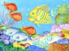 Ceramic Backsplash Tile Mural Fishing Saltwater Fish - Striped Angel Fish