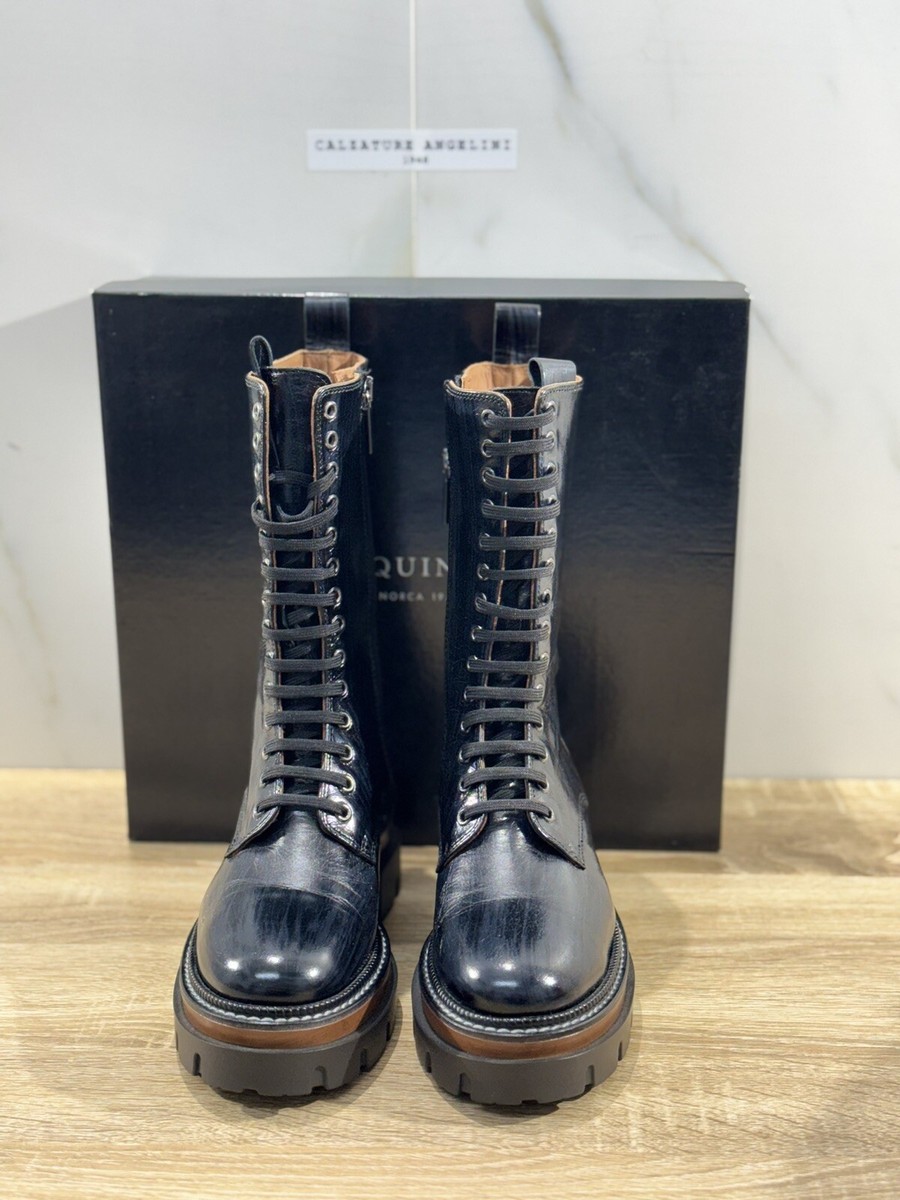 Pons Quintana Chaussures Femme Cuir Noir Compensé Luxury Botte 36