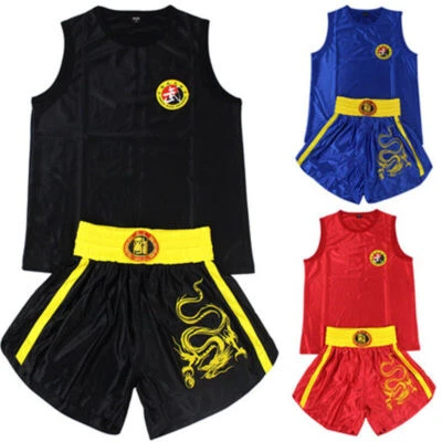 Men Women Boxing Sanda Uniform MMA Muay Thai Kung Fu Martial Arts Dragon
