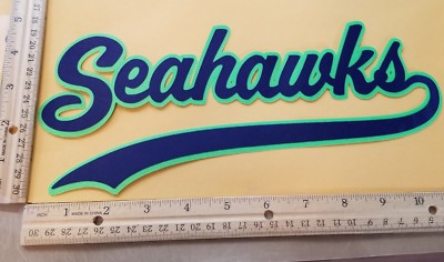 HUGE SEATTLE SEAHAWKS IRON-ON PATCH  5'' x 10.5''