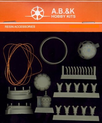 A.B.&K Models 1/48 NAKAJIMA KOTOBUKI Ha-1 ENGINE WITH EXHAUST TYPE 4 Resin Set