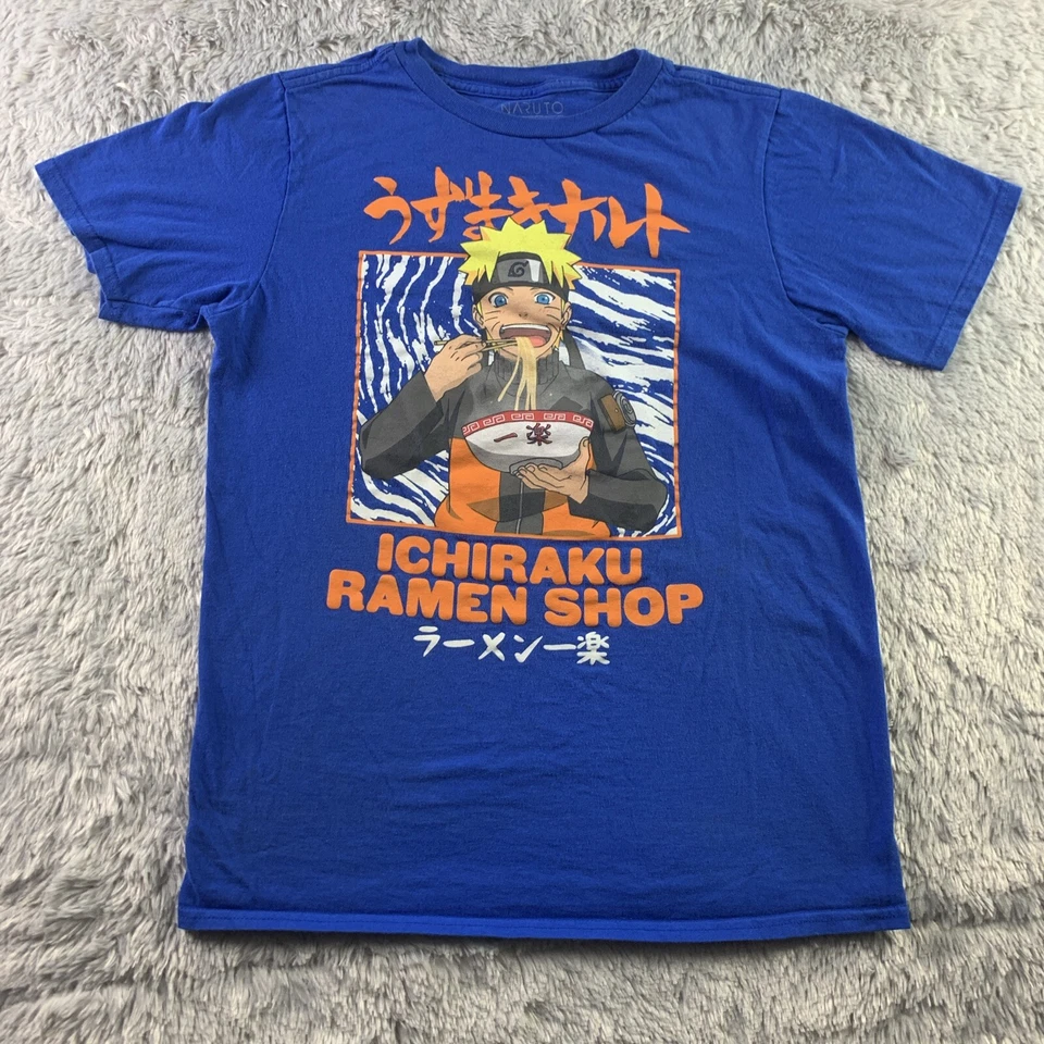 Camisa Naruto Juvenil Extra Grande Azul Naranja Ichiraku Ramen Shop Shippuden Manga Foto 2 de 4