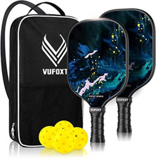 Pickleball Paddles Set of 2, USAPA Approved 99.99 Carbon Fiber Surface Pickleba