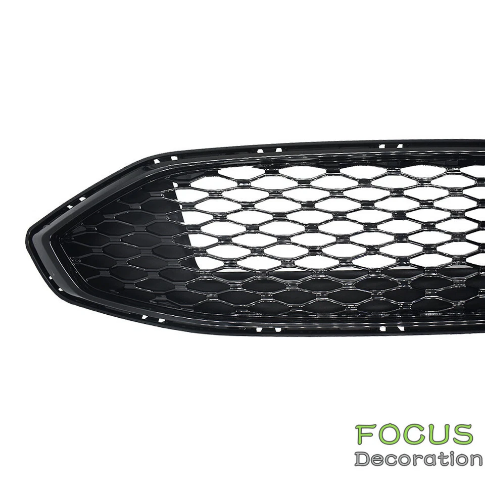 Parrilla superior delantera estilo malla negro brillante para Ford Fusion 2017-2018 Foto 3 de 4