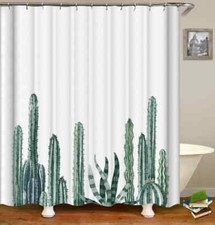 Cactus With Upright Curve3D Shower Curtain Polyester Bathroom Decor Waterproof