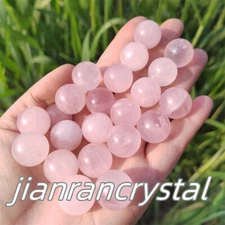 10pcs Natural Rose Quartz Sphere Crystal Ball Reiki Healing Repair 15mm+