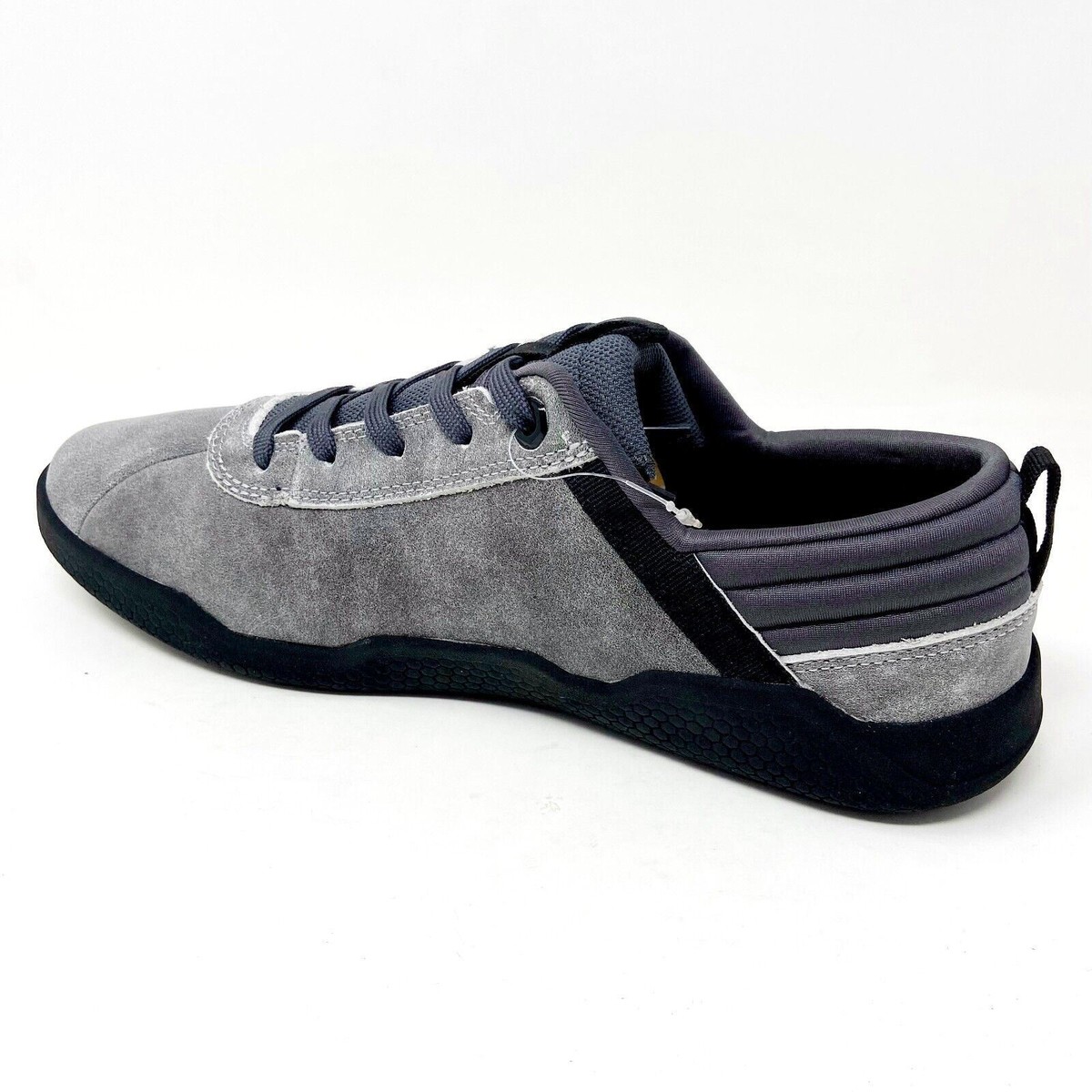 Caterpillar CAT Hex Glacier Grey Black Mens Suede Casual Sneakers 